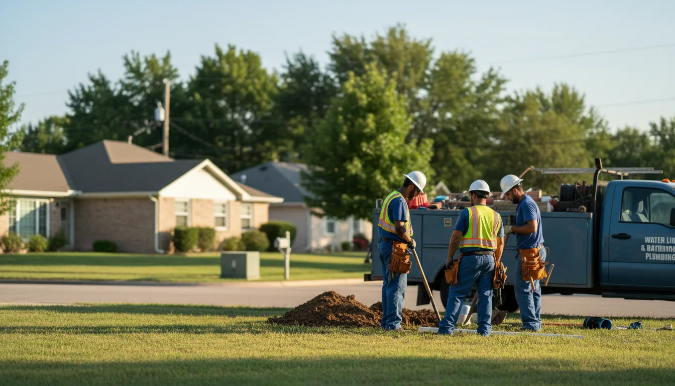 Residential water line and bathroom plumbing service in Fargo, OK